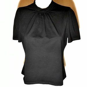 Kancy Kole Black Shortsleeve Mock Top